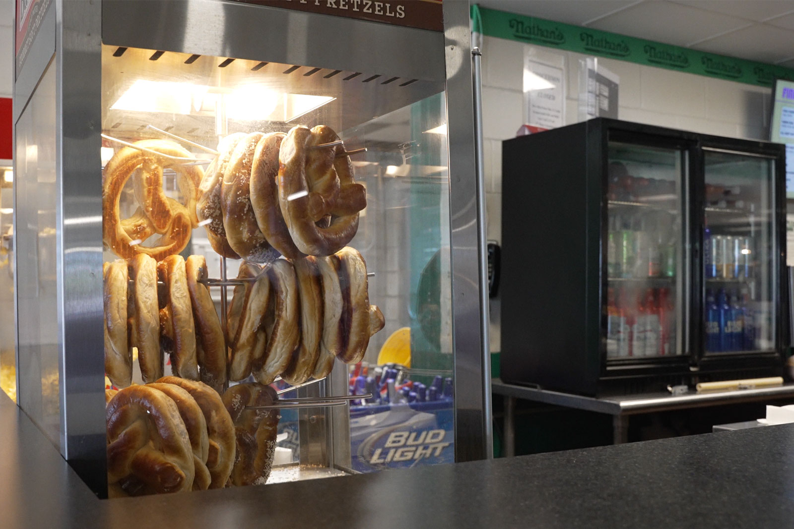Pretzels on counter at finish line favorites