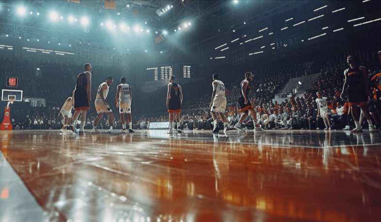 basketball players on the court