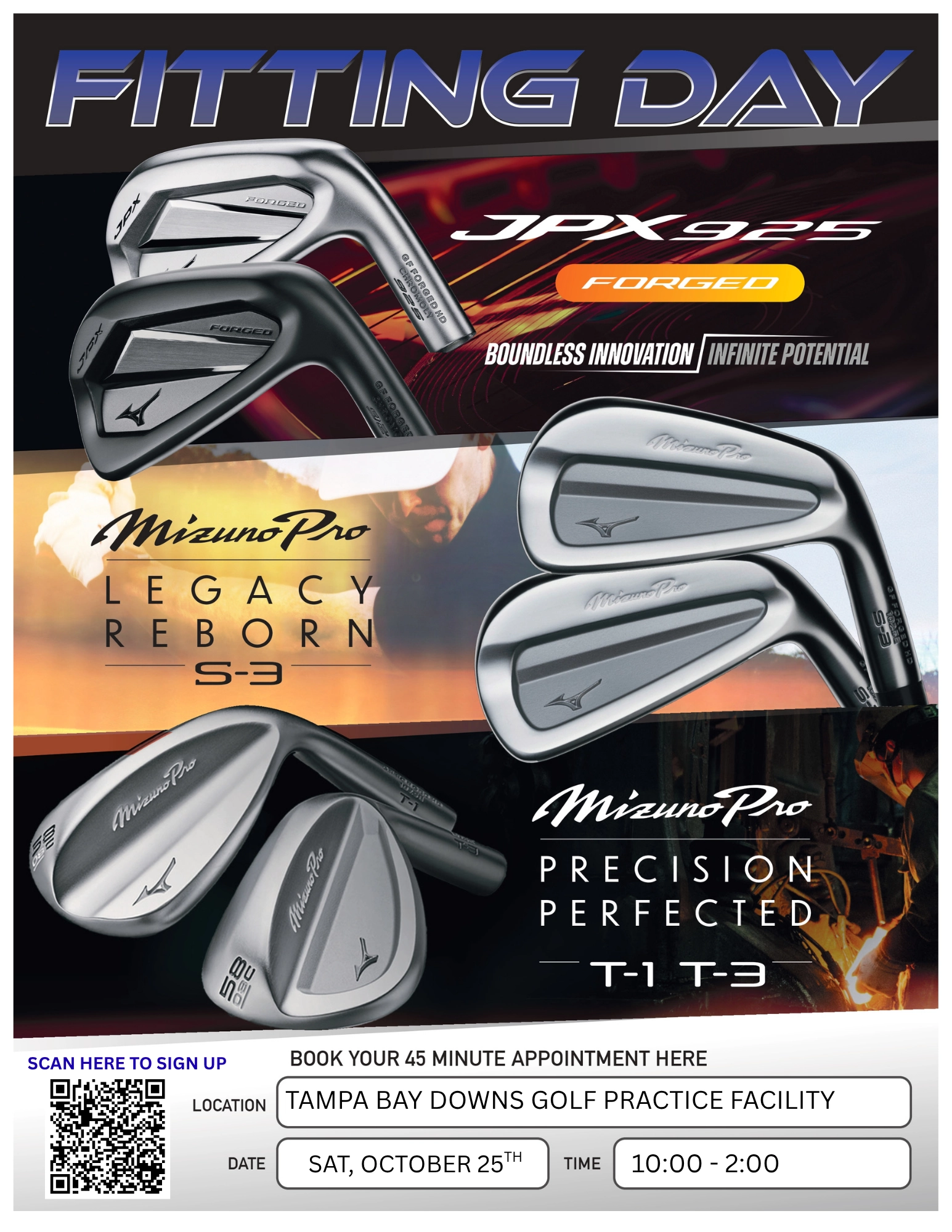 mizuno fitting day flyer for october 25th, 2025
